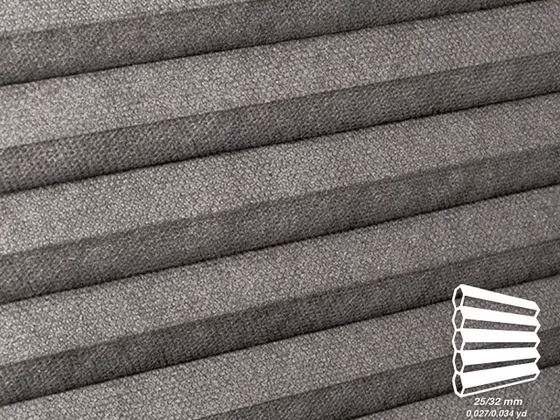 TOP Primitivo Translucent honeycomb shade fabric swatch in Dark Gray (82518)