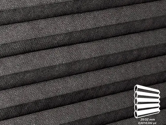 TOP Primitivo Translucent honeycomb shade fabric swatch in Black (82519)