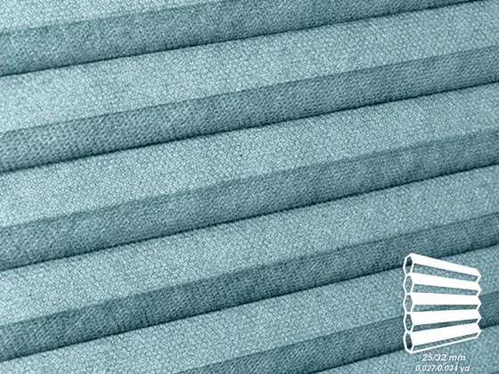 TOP Primitivo Translucent honeycomb shade fabric swatch in Faded Denim (82521)