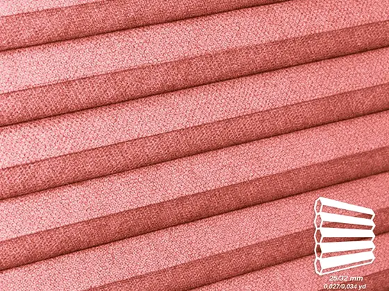 TOP Primitivo Translucent honeycomb shade fabric swatch in Pomegranate (82524)
