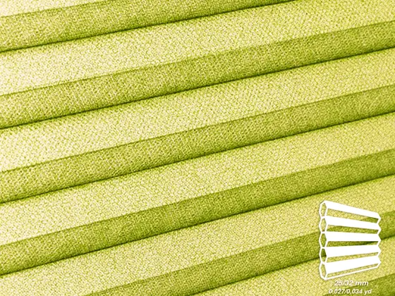 TOP Primitivo Translucent honeycomb shade fabric swatch in Apple Green (82527)