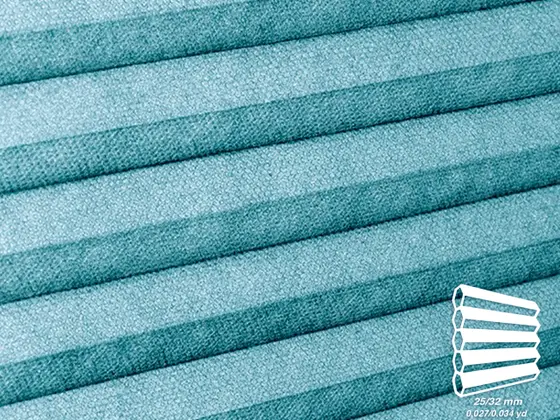TOP Primitivo Translucent honeycomb shade fabric swatch in Adriatic Blue (82530)