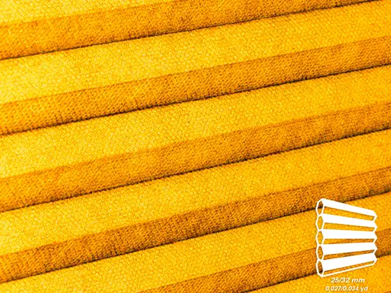 TOP Primitivo Translucent honeycomb shade fabric swatch in Yellow (82532)