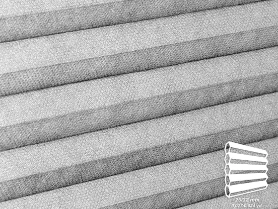 TOP Primitivo Translucent honeycomb shade fabric swatch in Light Gray (82534)