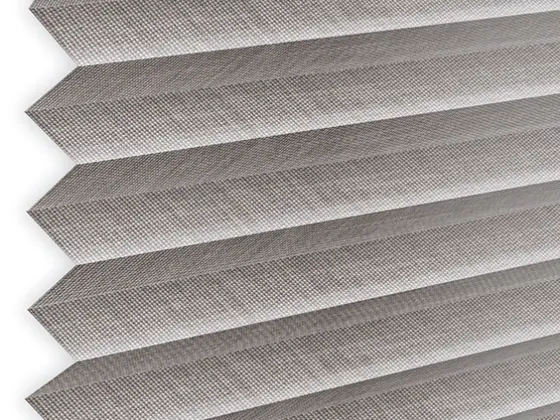 TOP Puglia Pleated pleated shade fabric swatch in Timber (72004-P-20)