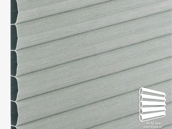 TOP Soprano Blackout honeycomb shade fabric swatch in Glacier (84610-25/32)