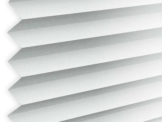 TOP Trento Pleated pleated shade fabric swatch in Ice White (67001-P-20)