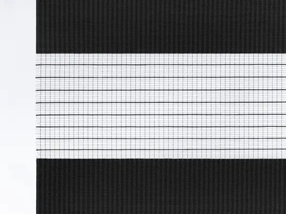 TOP Twinlight Seasons zebra shade fabric swatch in Black/Black (TLS 280.016)