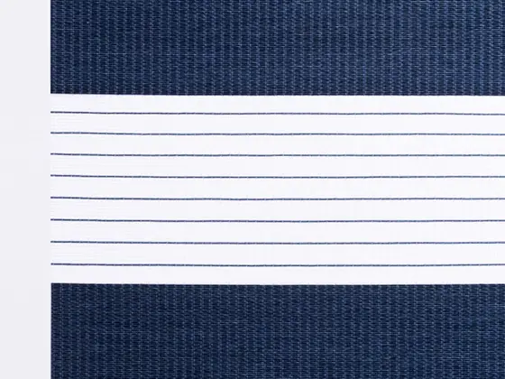 TOP Twinlight Seasons zebra shade fabric swatch in Denim (TLS 280.036)