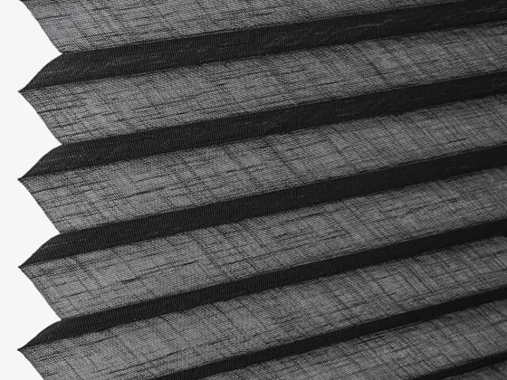 TOP Venezia Pleated pleated shade fabric swatch in Black (63006-P-20)